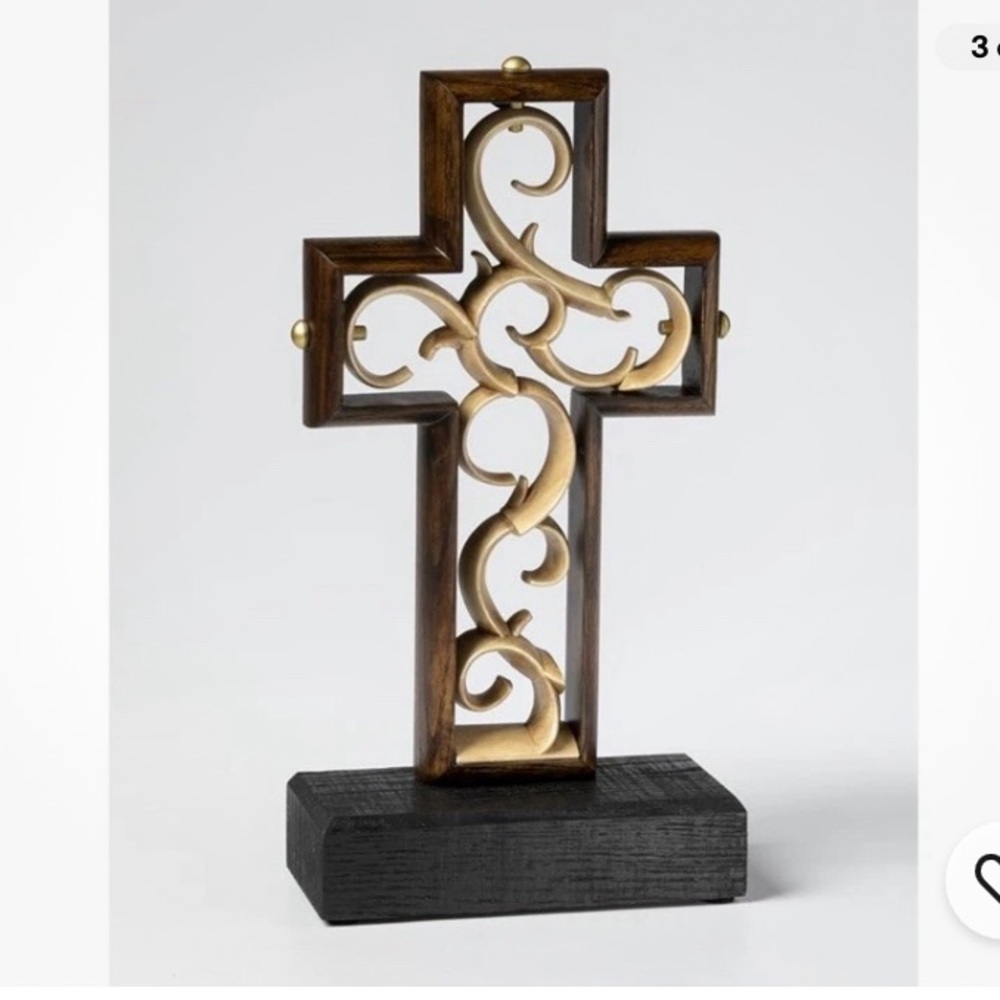 The Unity Cross hand-scraped Beechwood Unity Candle Alternative